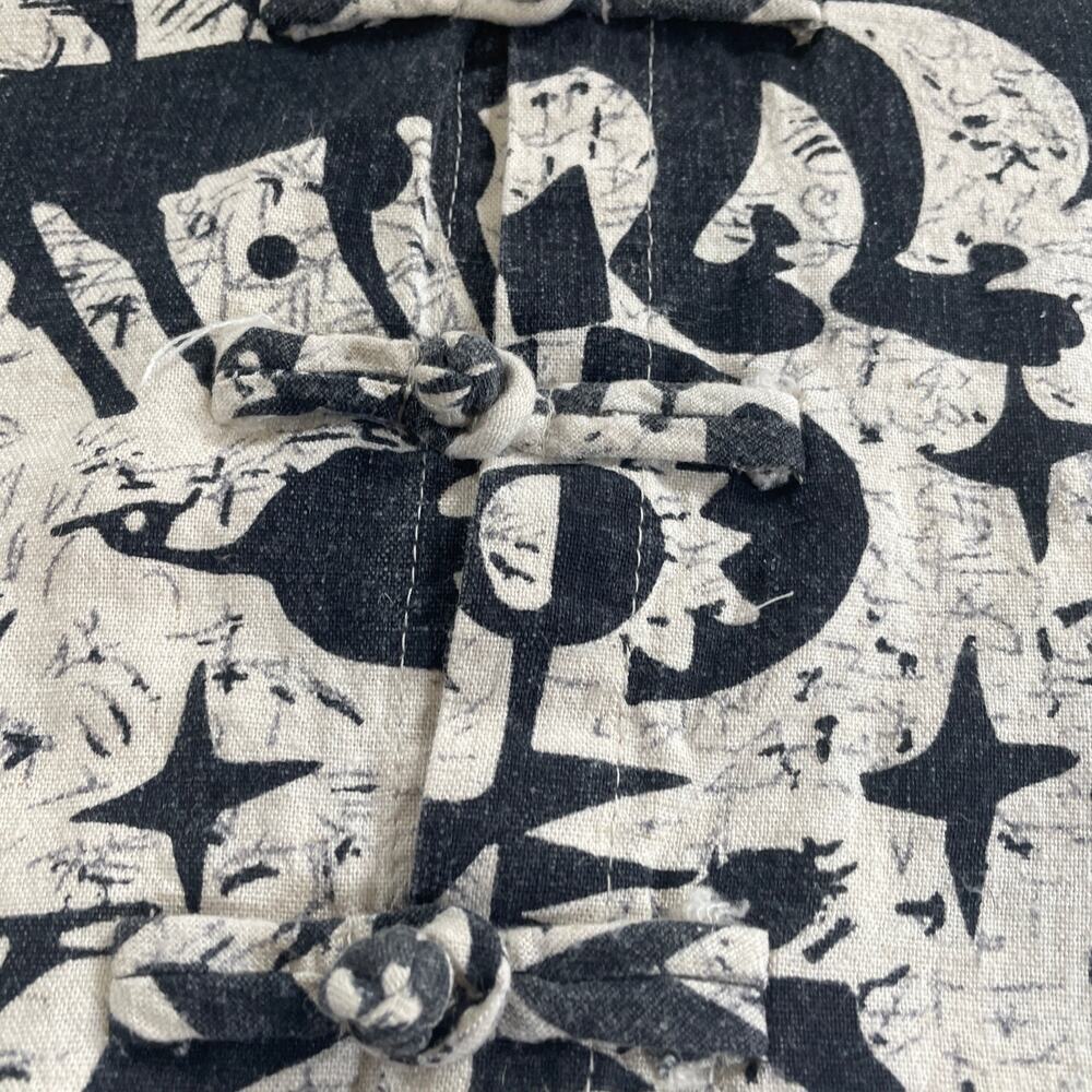 VTG SKSport XIU XIAN Abstract Tribal Print Shirt Frog Button Closure L - Picture 4 of 8